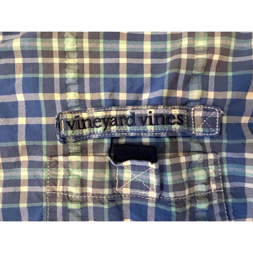 Vineyard Vines Harbor Shirt Men's Large Blue Plaid Performance Vented Fishing - Picture 5 of 6